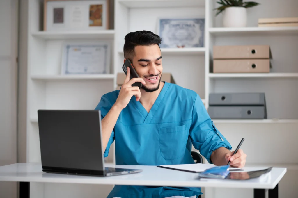 Virtual Healthcare Accounts Receivable Specialist managing medical billing remotely