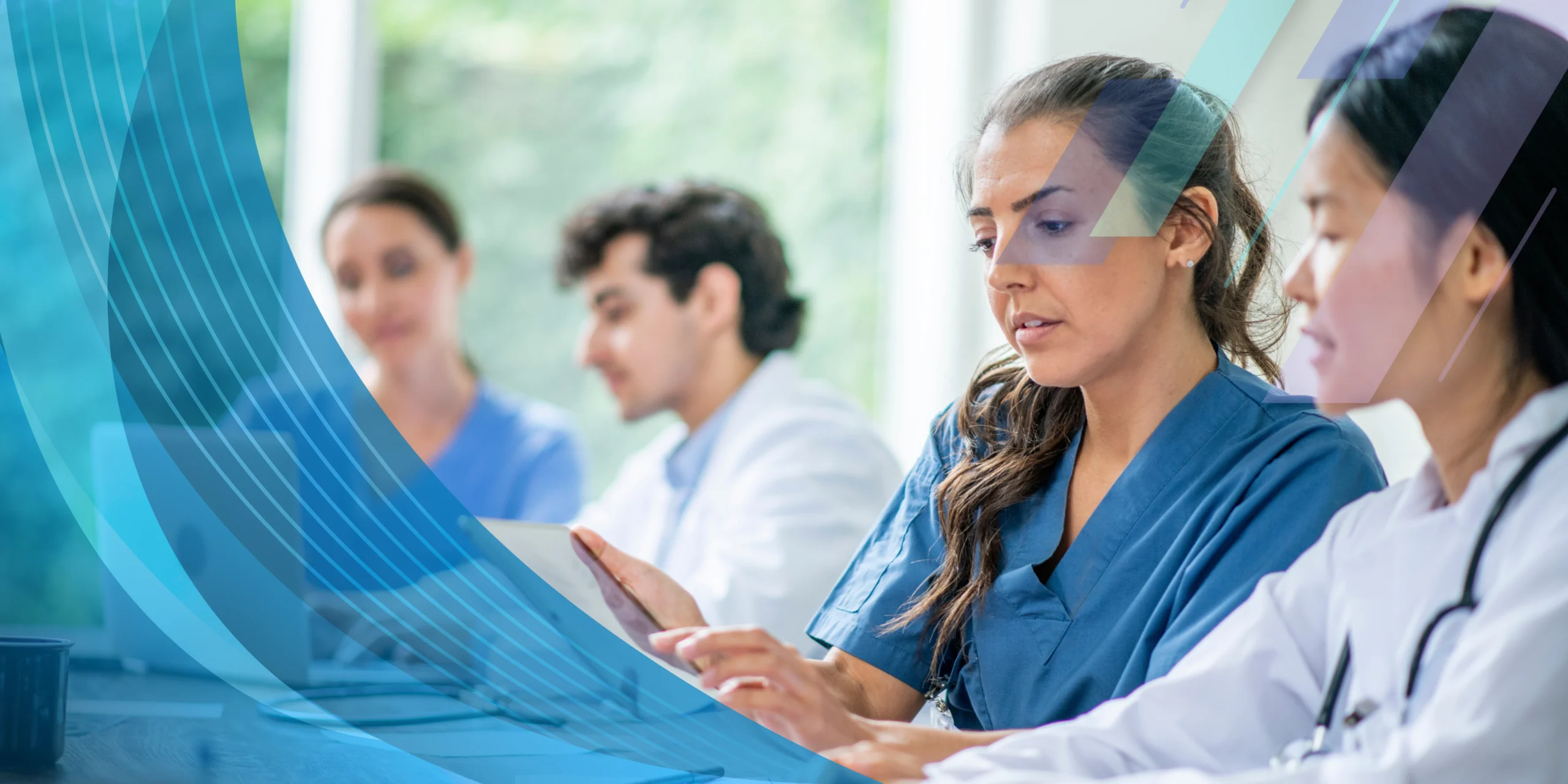 an image of a doctors and nurses working together