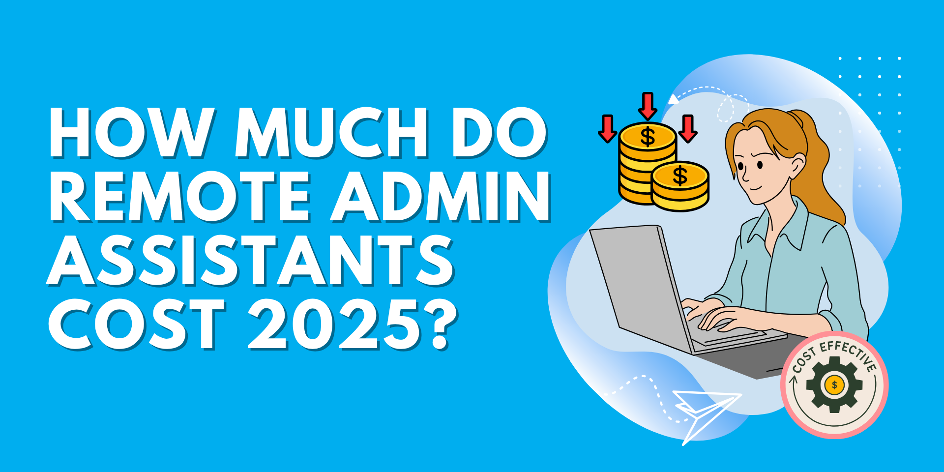 Remote administrative assistant cost 2025 – cost-effective virtual staffing solutions illustration.